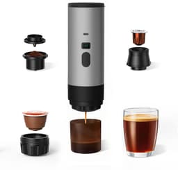 Draagbare Koffiemachine /Coffee maker voor camping, op reis of onderweg - Oplaadbaar - Oranje — thumbnail 3