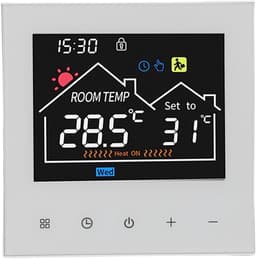 Slimme Thermostaat - Programmeerbare Thermostaat - Energie Besparen - Touchscreen Bediening - 86 x 86 mm - Wit — thumbnail 1
