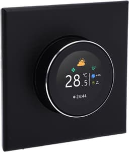 Slimme Thermostaatknoppen - Temperatuurregelaar - Energiebesparing Thuis - Met Kleurendisplay - 86x86mm - Zwart — thumbnail 1