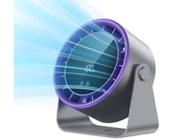 Bureaubladventilator Klein - Stille Tafelventilator - Persoonlijk Comfort - 100 Snelheidsstanden - 17.7 cm Breed - Zwart