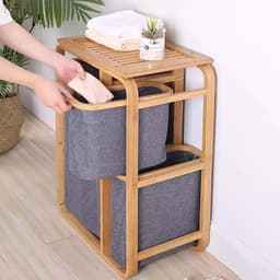 Wasmand - Kledingmand - Kleding Sorteren - Met Afneembare Zak - Grote Capaciteit - Grijs — thumbnail 1