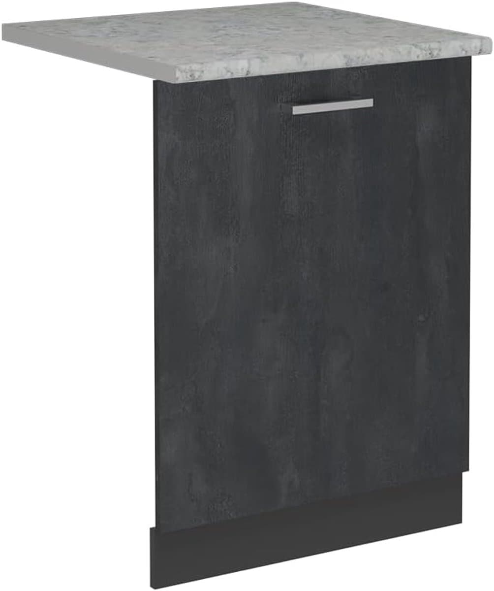 Vaatwasserfrontpaneel - Keukenpaneel - Keuken Integratie - Naadloze Pasvorm - 60 cm - Zwart Beton — afbeelding 1
