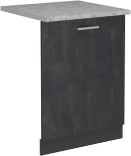 Vaatwasserfrontpaneel - Keukenpaneel - Keuken Integratie - Naadloze Pasvorm - 60 cm - Zwart Beton — thumbnail 1