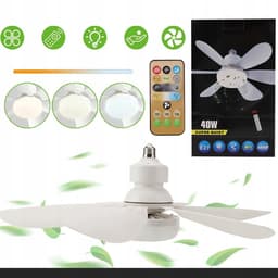 Plafondventilator met Licht - Plafondventilatorlamp met E27 - Ventilatorlamp - 3 Snelheden - 3 Kleurtemperaturen - Dimbaar - Timer - Afstandsbediening - 52cm - LED Lamp met Ventilator - Voor Keuken & Badkamer & Berging & Garage — thumbnail 5