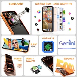 OUKITEL C17 Smartphone 4G-Android16-12 RAM-32 ROM/1TB-6.52 inch HD-5000mAh-13MP camera — thumbnail 4