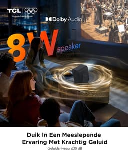 Draagbare Beamer - Mini Projector - Thuisbioscoop Creëren - Officieel Google TV Systeem - 120 inch Scherm - Donkergrijs — thumbnail 2