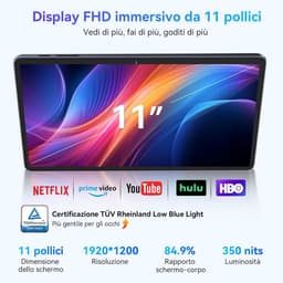SnelShoppen - 11 Inch Android 15 Tablet - TABWEE W90 - 24GB RAM, 256GB ROM, 4G LTE + 5G WiFi, Octa Core T615, 8000mAh Batterij, AI Camera, GPS — thumbnail 5