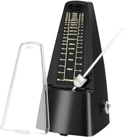 Klassieke mechanische metronoom - Metronoom voor drumstellen - Elektronische metronoom - Mechanische metronoom met instelbare snelheid voor muziekinstrumenten - ABS + kunststof stalen mechanisme - Universeel voor muziekinstrumenten - Zwart — thumbnail 3