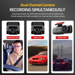 Dashcam voor Auto - 4K Dashcam - Dual Lens - 170° Groothoek - GPS - WiFi - Nachtvisie - 24H Parkeermodus - G-Sensor - 128GB Geheugenkaart inbegrepen - 6M RC-BL Camera - Zwart — thumbnail 4
