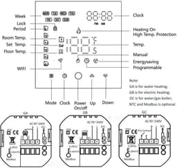 Digitale Thermostaat - Temperatuurregelaar Verwarming - Slimme Huisregeling - App Bediening - 86x86mm - Wit — thumbnail 2