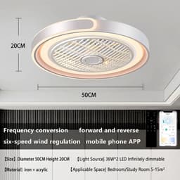Plafondventilator met Licht - Ventilatorlamp - Comfort in Huis - Stille DC Motor - 72W 7200lm - Wit — thumbnail 4