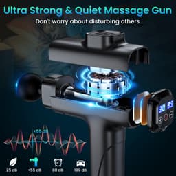 Massagepistool - Spierherstel Apparaat - Spierontspanning - 30 Snelheden - 8 Massagekoppen - Zwart — thumbnail 5