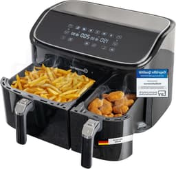 Hete Lucht Frituur - Dubbele Mand - Gezond Koken - Sync Finish Functie - 9 Liter - Zwart — thumbnail 1