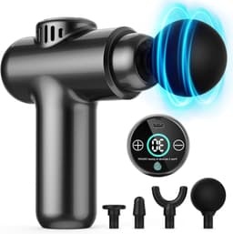 Mini Massage Gun - Spierontspanning Apparaat - Spierherstel Bevorderen - 30 Snelheden LCD Touch - 450 gram - Zwart — thumbnail 1
