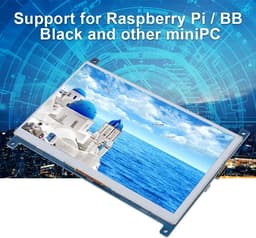 SnelShoppen - 7 Inch HDMI Monitor Display 1024 X 600 HD TFT Scherm voor Raspberry Pi 4B/3B - Compact en Energiezuinig — thumbnail 5