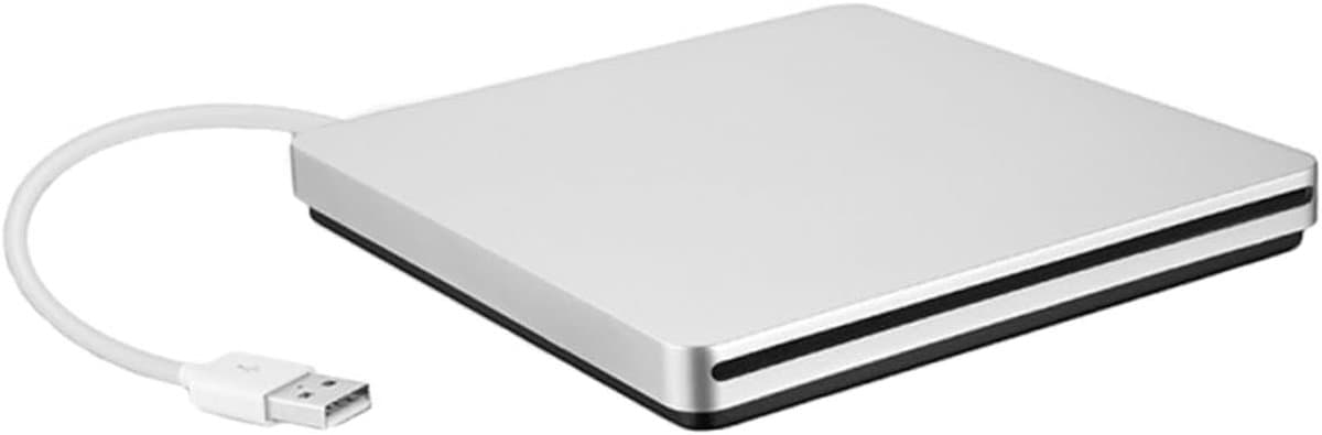 Externe Dvd Brander - Draagbare Schrijver - Data Back-up - Ultradun Ontwerp - 14.2 cm - Zilver — afbeelding 1