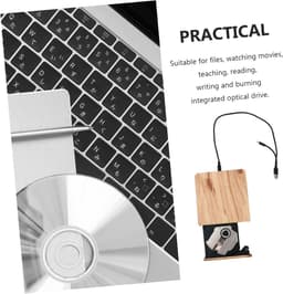Externe DVD Brander - Dvd-cd-brander Dvd-speler - Gegevens Opslaan - Type-C USB 3.0 - 14.5 cm - Houtnerf — thumbnail 5