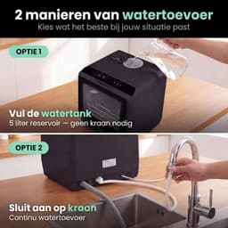 Compacte Vaatwasser - Mini Afwasmachine - Ruimtebesparend Schoonmaken - App Bediening - 42 cm Hoog - Zwart — thumbnail 5