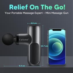 Mini Massage Gun - Spierstimulator Percussie - Spierherstel Bevorderen - 5 Instelbare Snelheden - 8mm Impactdiepte - Zwart — thumbnail 2
