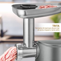 SnelShoppen - Planetaire mixer 1200 W met roestvrijstalen kom 6,2 l - Kneed, hak en meng met 12 snelheden, timer en soft-startfunctie voor keuken en f — thumbnail 3