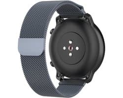 Strap-it Milanees bandje 22mm - luxe smartwatch horlogeband geschikt voor Samsung Galaxy Watch 1 46mm / Galaxy Watch 3 45mm / Gear S3 Classic & Frontier - Amazfit GTR 47mm / GTR 2 / GTR 3 - OnePlus Watch - grijs