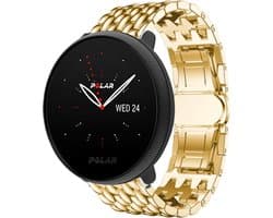 Stalen Smartwatch bandje - Geschikt voor bandje Polar Ignite / Ignite 2 / Ignite 3 / Polar Pacer / Polar Unite bandje - Draak band staal metalen bandje - Goud