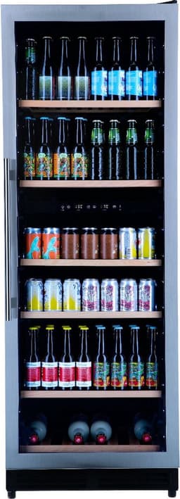 Bierkoelkast Brugge - glazen deur met RVS rand - 320 flessen - Koelkast horeca - Bier koelkast voor Thuis - Flessenkoelkast- Drank koelkast - Bierkast — thumbnail 1