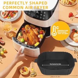 Silicone Bakvorm voor Airfryer - 2 Stuks Herbruikbare Siliconen Mallen met Ovenwant voor Airfryer, Magnetron en Oven — thumbnail 2