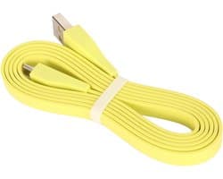 USB-oplaadkabel voor draadloze luidsprekers - Duurzaam snoer voor probleemloos gebruik - 3,9ft - Snel en stabiel opladen - Fluorescerend geel