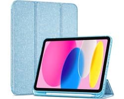 Beschermcase voor iPad 11 Inch 2025 en 10.9 Inch 2022 – Blauw Glitter, Schokbestendig, Verbeterde Bescherming