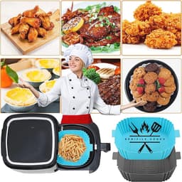 2 Stuks Silicone Air Fryer Liner - 6,5 Inch Herbruikbare Silicone Mand voor Airfryer - Hittebestendig en Antiaanbak — thumbnail 4