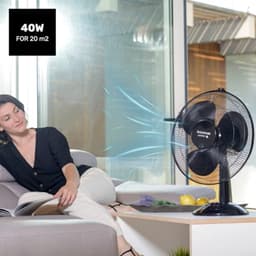 Stille Tafelventilator 40 cm - Compact, Oscillatie en Instelbare Hellingshoek voor Thuis of Op Reis — thumbnail 4
