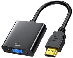 Qost - HDMI naar VGA Adapter - Full HD 1080P – Gold-Plated HDMI / VGA - Male naar Female - Zwart - Compatibel met Computer / Desktop / Laptop / PC / Monitor / Projector