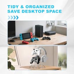 Ergonomische Headset Stand en Controller Houder van Acryl voor Gaming en Kantoor — thumbnail 4