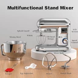Keukenmachine 1500 W - Multifunctionele Keukenrobot met 5,5 l en LCD-display - Kneedmachine met 6 snelheden — thumbnail 3