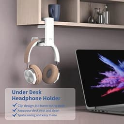 Hoofdtelefoonstandaard met Draaibare Hangende Haak en Verstelbare Veerklem - Desk Organizer voor Gaming Headsets — thumbnail 5