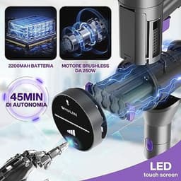 Draadloze Stofzuiger | Ultralichte 6-in-1 Elektrische Bezem met Krachtige Accu en Cycloon Technologie — thumbnail 2