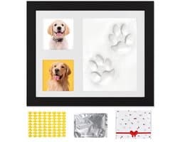 Pootafdrukset voor honden en katten - 3D gipsafdruk met fotolijst voor landelijke decoratie
