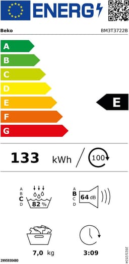 Beko BM3T3722B - Warmtepompdroger - 7 kg - — thumbnail 3