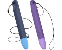 Kindvriendelijke styluspen - 2-pack - Met band - Geschikt voor touchscreens - Paarsblauwe styluspen - Universele capacitieve pen - Geschikt voor Fire Kids Tablet, Kindle, Samsung en smartphones