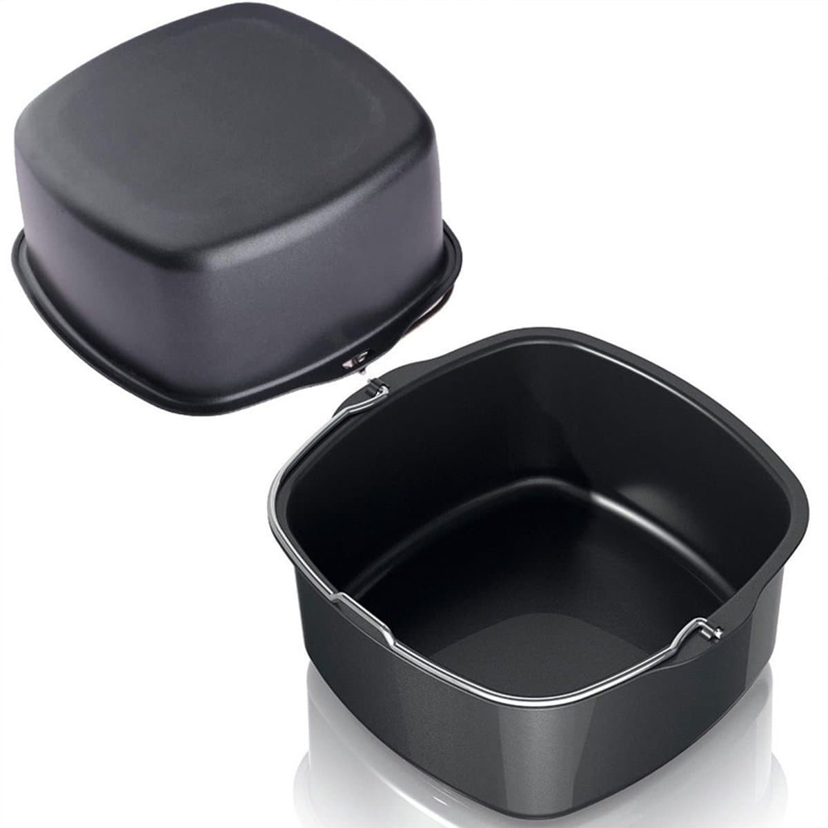 Airfryer pan - Airfryer bakvorm - Antiaanbak Airfryer Cake Barrel - Airfryer Accessoires - Pizza Brood Bakvorm - 8.7 inch Airfryer Cakevorm, Airfryer Cake Pizza Bakvorm voor Cake Bakplaat Mand Airfryer Accessoires (8.7 inch) — afbeelding 1