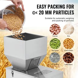 Automatische vulmachine 0,022-2,2 lbs/10-1000 g met voetpedaal, roestvrijstalen weegvulmachine voor bonen, zaden, granen, thee en korrels — thumbnail 4