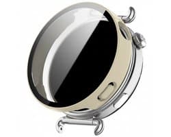 Watch case screenprotector - geschikt voor Huawei Watch GT6 41mm - hoesje - gehard glas - GT 6 41mm - volledige bescherming - beige