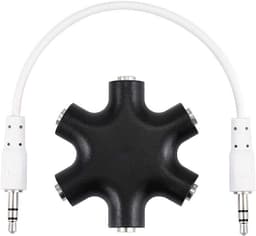 5-voudige audiosplitter 3,5 mm jack verdeelder voor smartphones en laptops — thumbnail 1