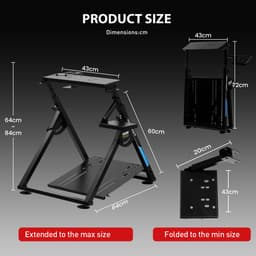 GTPLAYER - Race Simulator Stuursteun - Voor G29 G920 T300RS en Fanatec - Blauw — thumbnail 2