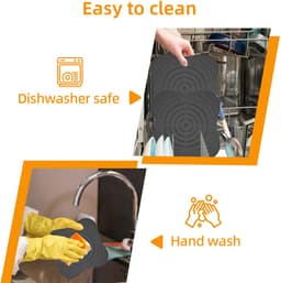 3 stuks hittebestendige mat - geschikt voor Ninja CRISPi Airfryer FN101EUGY - 27.2cm Antislipmat - Lichtgroen & lichtblauw & gebroken wit - Warmte-isolerende mat — thumbnail 6