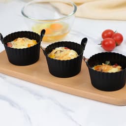 Set van 4 - Siliconen muffinvormpjes - Antiaanbak siliconen bakvormpjes - Cupcakevormpjes - Herbruikbaar - Eiervormpjes voor de airfryer - Bakaccessoires - Geschikt voor cupcakes, puddingen en eiertaartjes — thumbnail 5