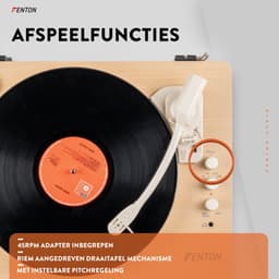 Platenspeler Bluetooth (in/uit) - Fenton RP162S - retro platenspeler met speakers (stereo) en mp3 speler - Beige — thumbnail 4