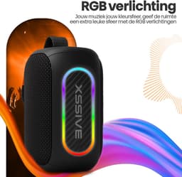 Xssive BSP20 Draadloze Bluetooth Speaker - Mini Speaker voor onderweg - 8W - Waterbestendig - Stereo Geluid - Mini Bluetooth Speaker - Zwart — thumbnail 2
