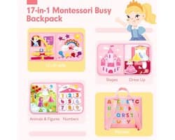 Montessori Speelbord Dinosaurus-Thema 18-in-1 Activiteiten Educatief Voor Jongens Model Rugzak
